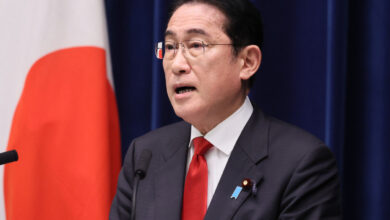 Japan's Prime Minister Fumio Kishida stating his intention to support fishing industry on Chinese seafood ban