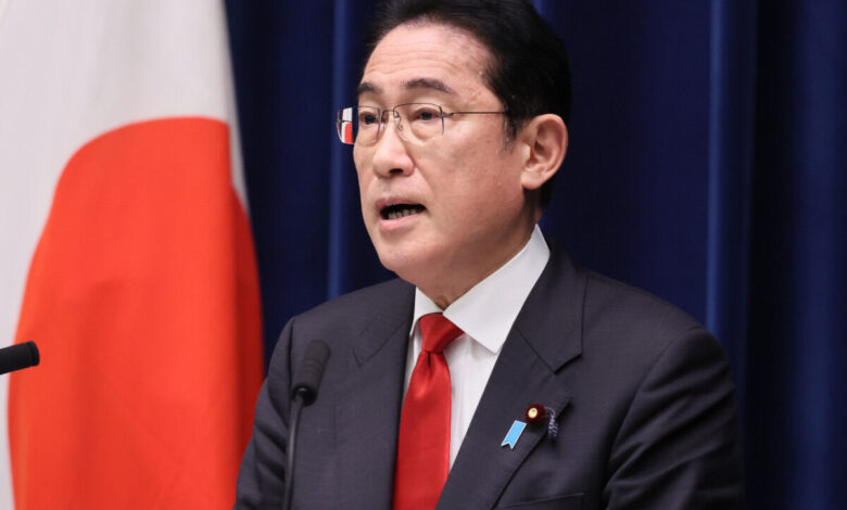 Japan's Prime Minister Fumio Kishida stating his intention to support fishing industry on Chinese seafood ban